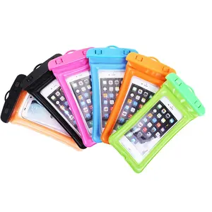 Hot Sale Colorful PVC Karet Universal Tahan Air Ponsel Tas Ponsel Kantong Membawa Penutup Tahan Air Ponsel Case untuk iPhone 7 8 X