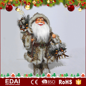 Decorazione Natalizia Personalizzata, Babbo Natale in Piedi di Grandi Dimensioni 80 cm in Plastica con Vestiti in Peluche - Product Image 3