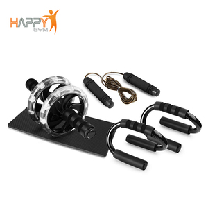 Ensemble de rouleaux de roue en acier et plastique AB <span class=keywords><strong>Corde</strong></span> à <span class=keywords><strong>sauter</strong></span> et barres de poussée pour l'exercice d'entraînement des <span class=keywords><strong>bras</strong></span> à la maison - Product Image 2