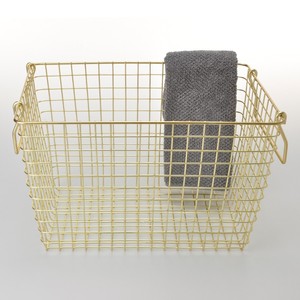 Cesta de Almacenamiento Redonda de Alambre de Hierro con Recubrimiento de Cobre Rojo, Ecológica, para Cocina y Ropa, con Asas - Product Image 3