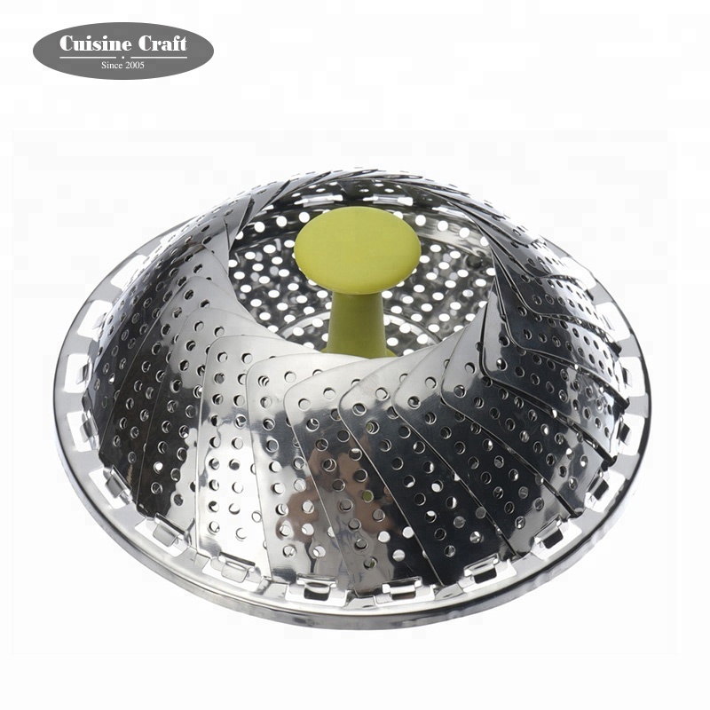 11'' foldable stainless steel steamer with nylon handle kitchen gadgets tools