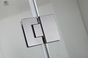 F-nhà thiết kế không khung thép không gỉ Kính bản lề hai cố định một mở cửa hình dạng thẳng phòng tắm hiện đại tắm bao vây - Product Image 2