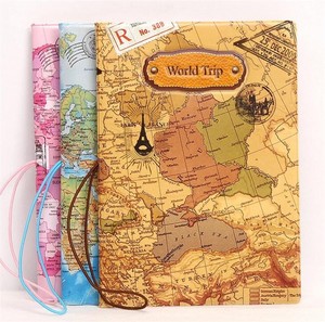 Cheap <strong>Pink</strong> Pu Leather World Map <strong>Passport</strong> <strong>Holder</strong> - Product Image 3