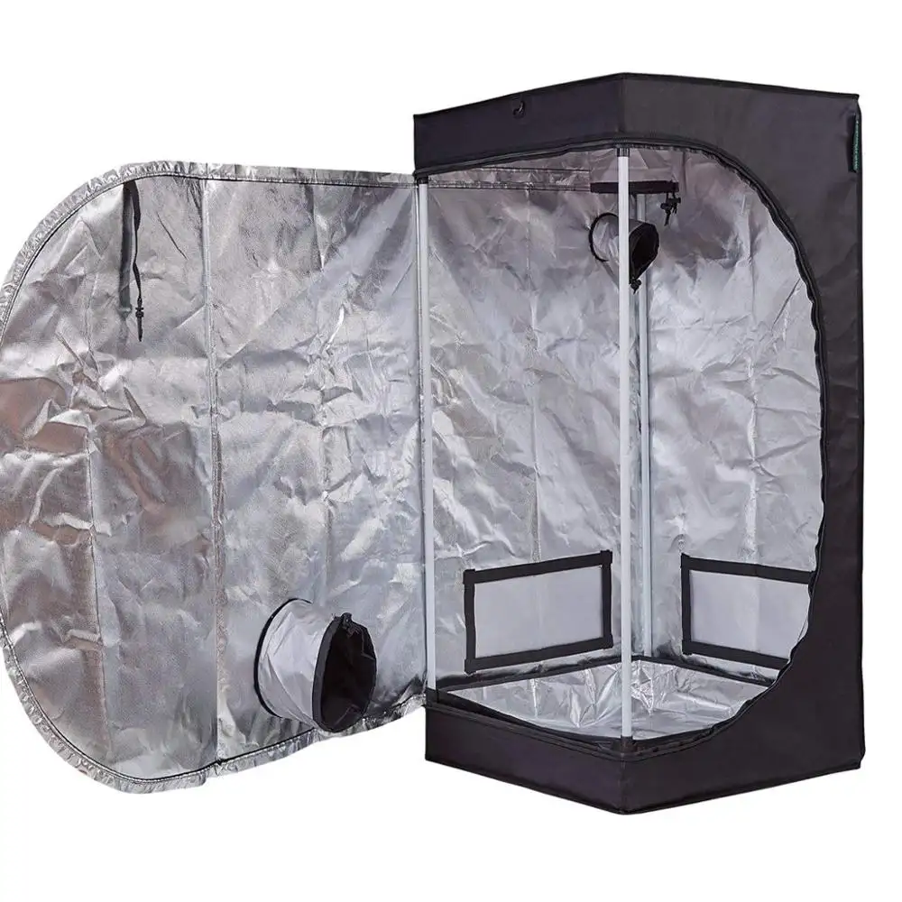 Kleine D-Deur 24 "X 24" X 55 "Indoor Kweektent Kamer Met 600D Mylar Hoge reflecterende W/Plastic Hoeken