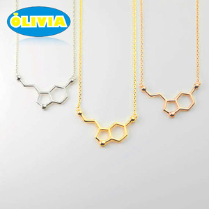 Commercio all'ingrosso Ritorno a Scuola Primo Giorno Regalo Personalizzato Serotonina Molecola Gioielli Collana Scienza - Product Image 1