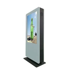 55 Inci Semua Cuaca IP65 Luar Ruangan LCD Iklan Totem Enclosure dengan Built-In PC Layar Sentuh LCD Display Pemasaran Digital Kios