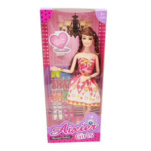 Jouet de poupée pour filles, 5 pièces, ensemble de jeu de jolie poupée, vêtements à la mode - Product Image 2