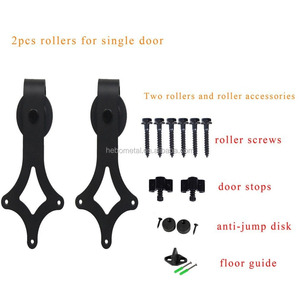 2 m Aucun Joint Coulissant de Grange Quincaillerie De <span class=keywords><strong>Porte</strong></span> Piste Ensemble Kit Intérieur Placard Rouleaux - Product Image 3