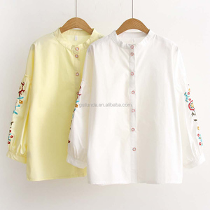 Nuovo elegante modello di collo <span class=keywords><strong>camicette</strong></span> di <span class=keywords><strong>cotone</strong></span> per le donne - Product Image 5