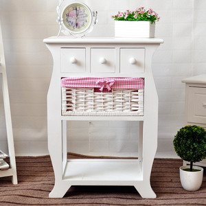 <span class=keywords><strong>Console</strong></span> de canapé en bois table de chevet meubles de salon commode en osier recevoir des armoires d'arche avec panier tissé en rotin - Product Image 3