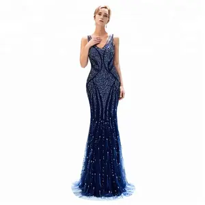 prom dresses 2023 evening gowns sexy high quality lace beaded crystals pearls sexy mesh dress prom even party gowns African