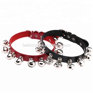 <span class=keywords><strong>Collana</strong></span> Harajuku Pet armony Bells in pelle PU girocollo Cosplay colletto con fibbia in metallo - Product Image 5