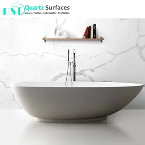 Calacatta Nuvo Quartz Slab with 93% Natural Quartz Raw Materials Nuvo Losas de Cuarzo Shower Surrounds Full Quartz