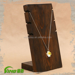 Parures de bijoux en bois pour pendentifs Vintage, porte-collier à peinture personnalisée, présentoir de bijoux fait à la main, vente en gros - Product Image 1