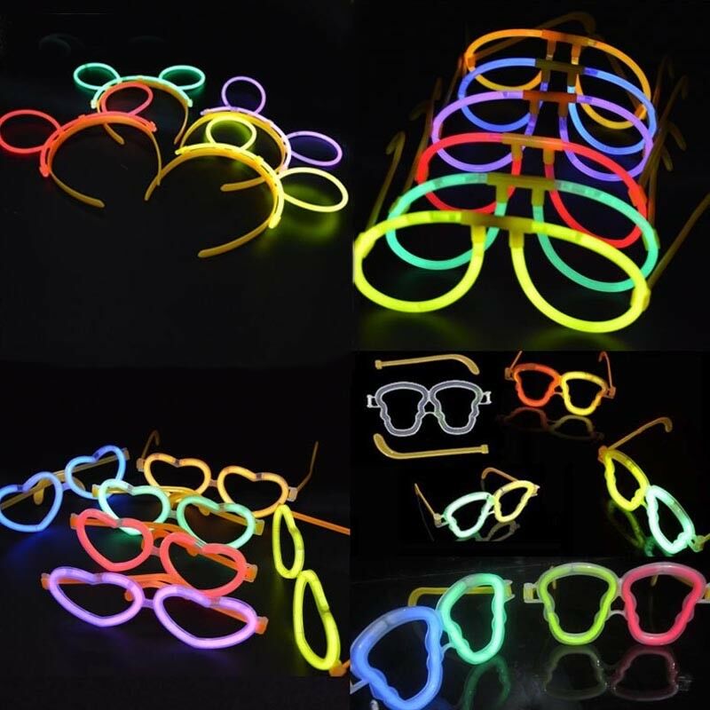 Неоновые светящиеся палочки для очков в форме сердца