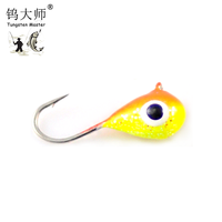 Accessoire de pêche de haute qualité gabarit de pêche sur glace au tungstène têtes de plongée lumineuses en gros