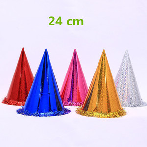 Oempromo-encaje láser de Navidad/flecos, cono de fiesta, sombrero de papel de aluminio para cumpleaños, 24cm - Product Image 2
