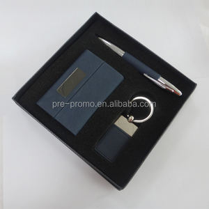 3 in 1 visitenkartenhalter und stift geschenk-set mit schlüsselring - Product Image 1