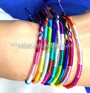 Pulsera Tejida a Mano con Cuerda de Algodón de Colores, Pulsera Trenzada de Cordón de Algodón Arcoíris, Pulsera de la Amistad Económica para Regalo Promocional - Product Image 1