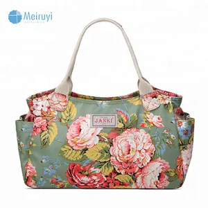 China leverancier trendy tafelzeil bedrukt logo brand design tas handtassen fabriek fabrikanten guangzhou dames tassen handtas