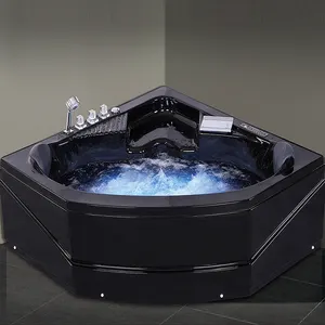 Desain Kerajaan Modern Pijat Whirlpool Hitam Bak Mandi Akrilik