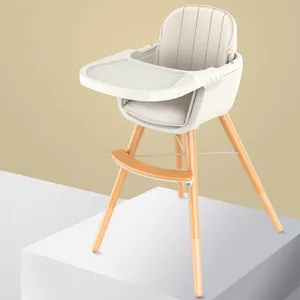 豪华设计木制高背椅便携式婴儿高脚椅婴儿