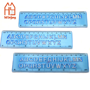 Règle de trace d'<span class=keywords><strong>alphabet</strong></span> de couleurs assorties en plastique transparent de 15cm ou 6 pouces. - Product Image 4