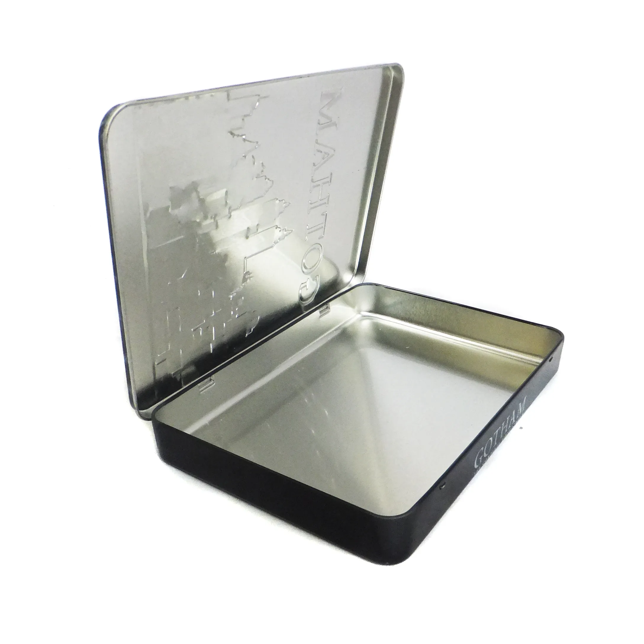 High Quality Square Metal Tin Custom Printed DVD Packing Case with Hinged Lid