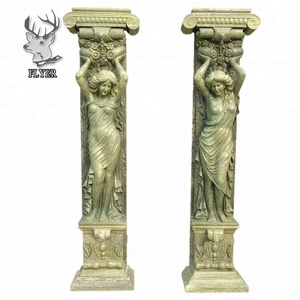 Columnas Romanas Clásicas de Lujo en Mármol Natural con Estatua de Mujer en Mármol - Product Image 2