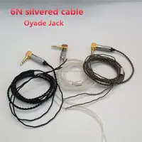 Oyade 3.5 מ"מ ג 'ק מוגמרים למחצה OCC כבל אוזניות עבור MP3 אוזניות כסוף.