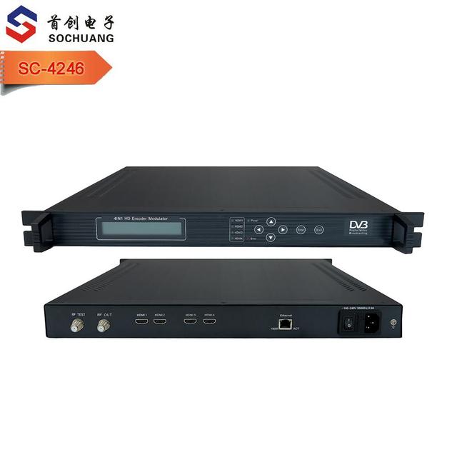 4246 HD H264 DVB-T RF Encoder Modulator/HD Terrestrail Live TV Broadcast COFDM (4 HDM I In,RF Out)