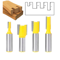 L-N039 4 buah batang YG6, Set mata Router lurus karbida YG6 Diameter 1/2 inci 1/4 inci 3/8 inci 5/8 inci
