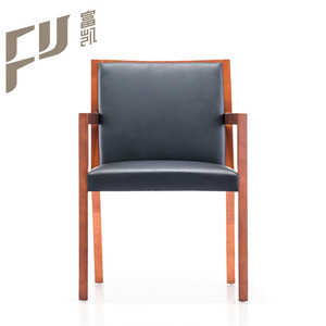 Wooden legs and armrest meeting conference room chair de bureau - Product Image 4