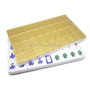 Hot Sell 40mm Luxury Mahjong Set Silver&Gold Mahjong Games Home