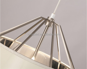 Moderne vintage roman triangle ombre cage lustre <span class=keywords><strong>noir</strong></span>/blanc tissu pendentif lampe pour restaurant décoration - Product Image 3