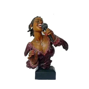 20英寸树脂黑人歌手爵士雕像音乐家雕像