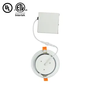 Lampu Panel LED Dapat Diredupkan, Cahaya Panel 4 "IC Rated LED Dapat Disesuaikan Cahaya Tersembunyi Kit Pencahayaan Putih Selesai Mudah Dipasang Gimbal Lampu Panel LED