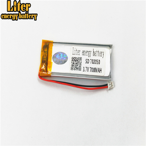 Plug 1,25-2 p 702050 700 mAh 3,7 V rechargeable LiPo battery solar Li ion polymer lithium battery with PCM - Product Image 3