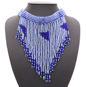 2018 Mode Anggun Afrika Wanita Boho Seedbead Buatan Tangan Panjang Rumbai Kalung - Product Image 1