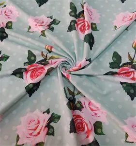 Estampas florais personalizadas super macias, tecido de spandex de nylon para roupa de banho