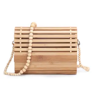 Hot verkauf stroh handtaschen mode natur strand tasche frauen kupplung handtasche bambus tasche