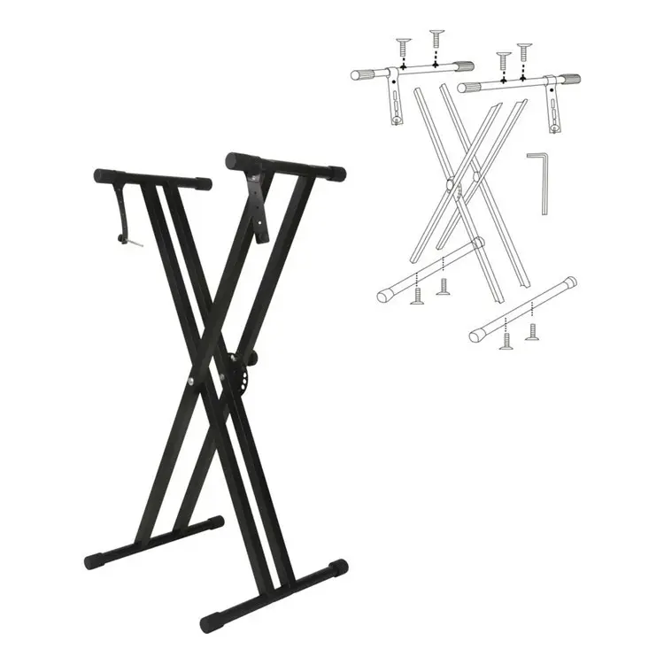 Support de piano électronique en forme de X, démontage facile à transporter, double tube, cadre d'orgue électronique, support de clavier