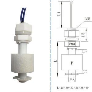 Interrupteur de niveau magnétique en plastique FAST-54 M12, détection de niveau haut/bas, filetage G1/2, normalement ouvert (N/O), montage latéral pour réservoir d'eau - Product Image 5