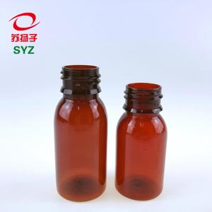 Botella de plástico ámbar <span class=keywords><strong>para</strong></span> medicina, tapón <span class=keywords><strong>para</strong></span> <span class=keywords><strong>la</strong></span> <span class=keywords><strong>tos</strong></span> con tapón a prueba de manipulaciones, venta al por mayor, 50ml, 70ml - Product Image 4