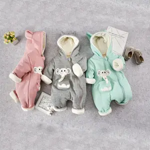 YQ109 婴儿冬季服装拉链连体衣制造婴儿服装花卉婴儿紧身衣