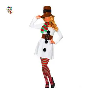 Qualität Womens White Schneemann Erwachsene Sexy Weihnachts feier Kostüme HPC-2962