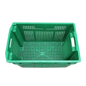 QS Heavy Duty Nest <strong>Stackable</strong> Storage Container Crate Wholesale Durable Mesh Supermarket Plastic <strong>Basket</strong> for Vegetable Fresh Fruit - Product Image 3