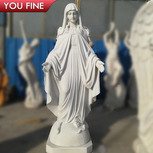 Católica de piedra mármol Nuestra Señora de Fátima y tres Pastor niños escultura - Product Image 3