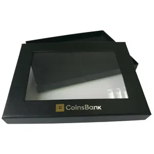 black with PVC window see through paper gift box high quality