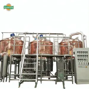 1000liter red copper four vessel steam heating brewery system beer plant project beer production equipment for sale